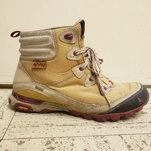 Ahnu yellow hiking boots